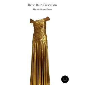 Rene Ruiz Collection. Glamorous metallic gown.